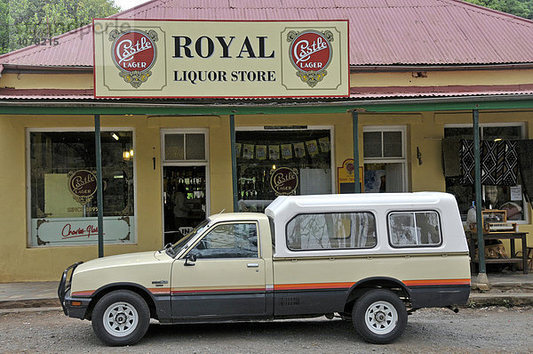 Liquor Store  Laden mit der Lizenz alkoholische Getränke zu verkaufen  Pilgrim's Rest  Südafrika  Afrika
