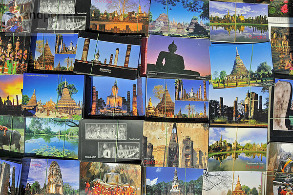 Postkarten  Wat Sa Si  Historical Park Sukhothai  Sukhothai  Thailand  Asien