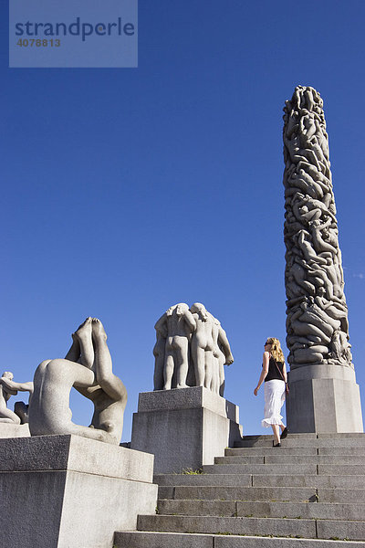 Vigeland Skulpturen  Monolith  Vigeland Park  Frogner Park  Oslo  Norwegen  Skandinavien  Europa
