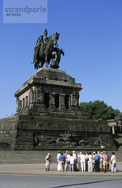 Deutsches Eck  Reiterstandbild  Koblenz  Rheinland-Pfalz  Deutschland  Europa