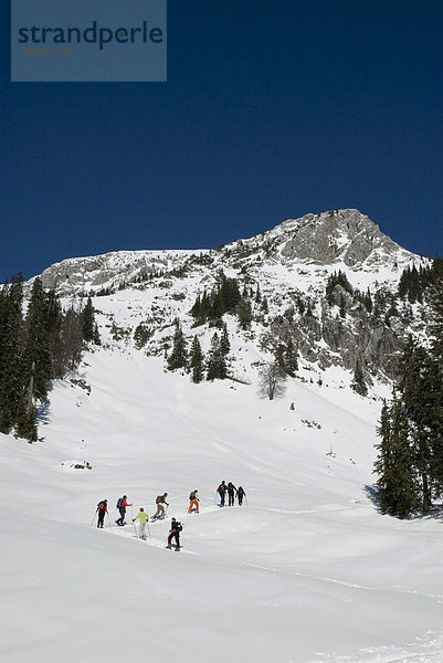 Eine Gruppe Skitourengeher im Nationalpark Gesäuse  Steiermark  Österreich  Europa