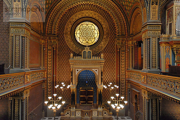 Jüdisches Viertel  spanischen Synagoge  Innenaufnahme  Prag  Tschechische Republik
