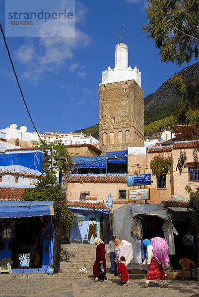 Minarett in der Medina Chefchaouen Marokko