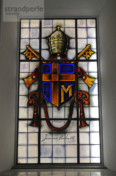 Fensterbild  Wappen  Bischofspalais  Murcia  Spanien
