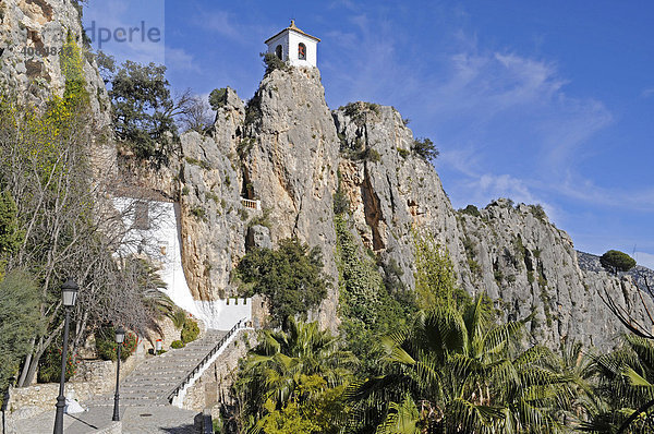 Glockenturm  Burg  Guadalest  Alicante  Costa Blanca  Spanien