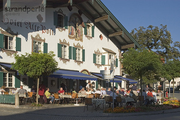 Oberammergau Kreis Garmisch-Partenkirchen Oberbayern Deutschland Hotel Alte Post im Ortskern