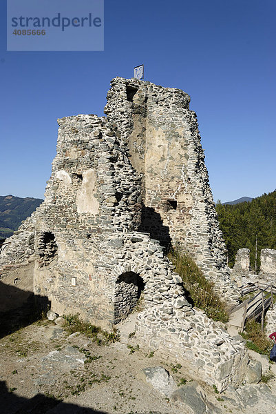 Ruine Steinschloss über dem Murtal Bezirk Murau Steiermark Österreich