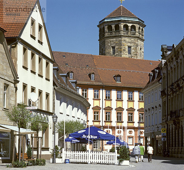 Bayreuth Oberfranken Bayern Deutschland Altes Schloss und Turm der Schloss kirche