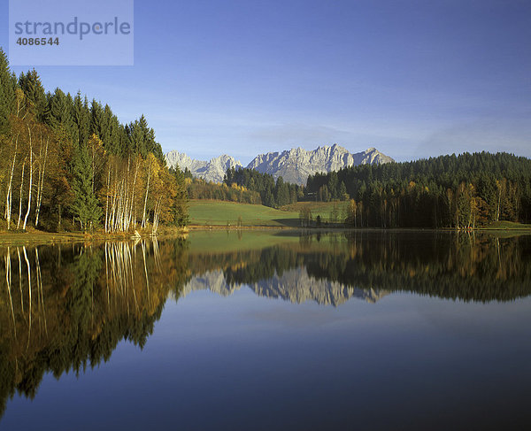 Schwarzsee bei Kitzbühl Tirol Österreich vor dem Wilden Kaiser