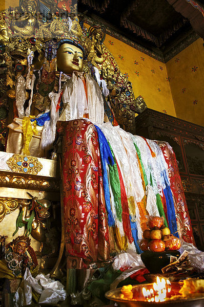Buddhafigur im Kloster Ganden (4300m) bei Lhasa  Tibet