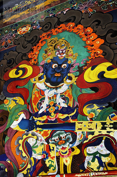 Wandmalerei im Kloster Ganden (4300m) bei Lhasa  Tibet