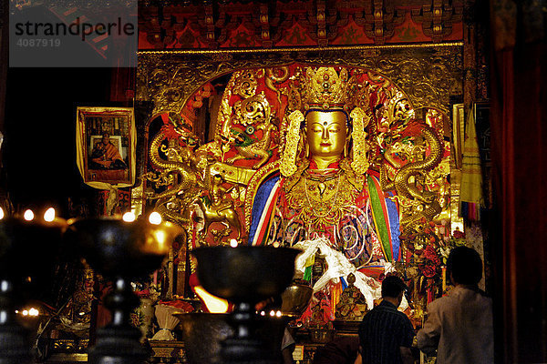 Kultfigur  Kloster Samye bei Lhasa  Tibet  Asien