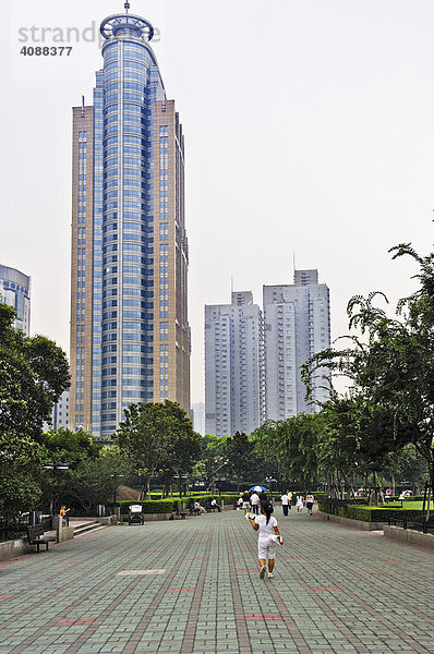Volkspark  Hochhäuser  Shanghai  China  Asien