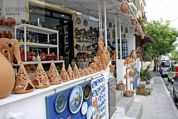 Souvenirladen  Töpferware  Chania  Kreta  Griechenland