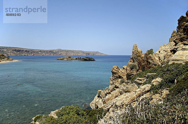 Exotische Palmenstrand  Palme  Naturschutzgebiet  Vai  Kreta  Griechenland