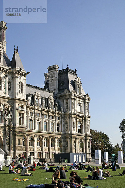 Hotel de Ville Rathaus Detail Paris Frankreich