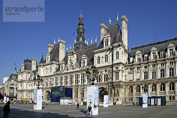 Hotel de Ville  Rathaus  Paris  Frankreich