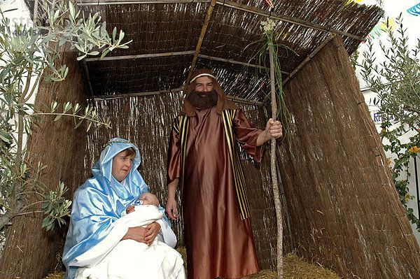 Maria  Josef und Jesus im Stall  Altea  Costa Blanca  Spanien