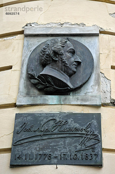 Gedenktafel für den österreichischen Komponisten Johann Nepomuk Hummel   Bratislava  Pressburg  Slowakei  Slowakische Republik  Osteuropa