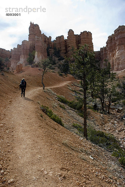 Wanderer im Bryce Canyon  Utah  USA