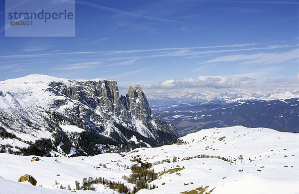 Schlern im Winter  Südtirol  Italien