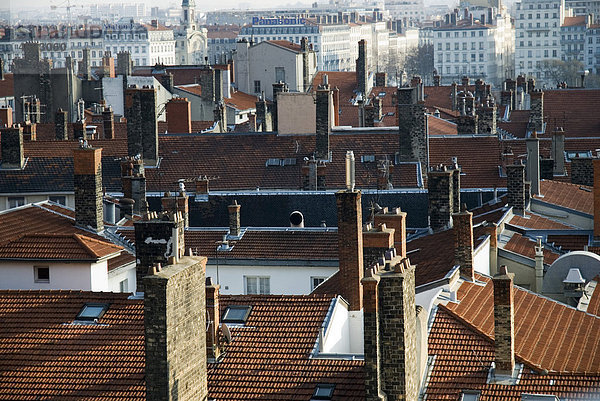 Blick über Dächer von Lyon  Frankreich