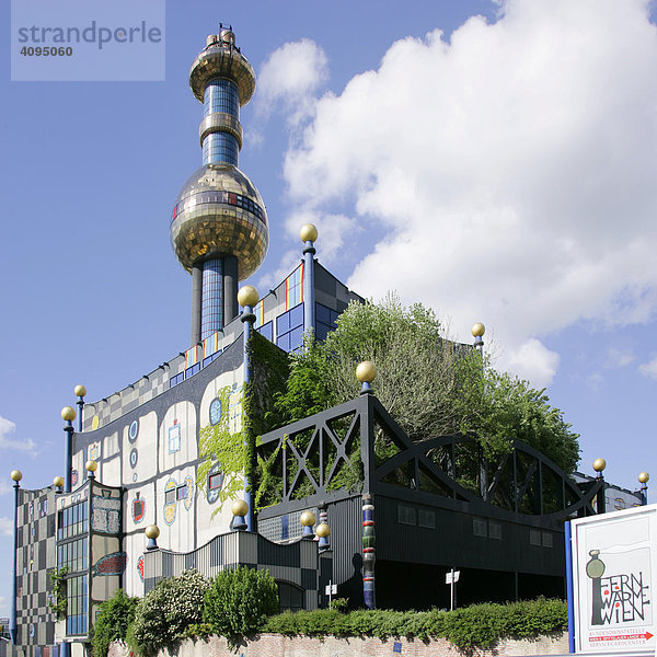 Die Müllverbrennungsanlage am Spittelberg der Fernwärme Wien gestaltet vom Künstler Friedensreich Hundertwasser Wien Österreich