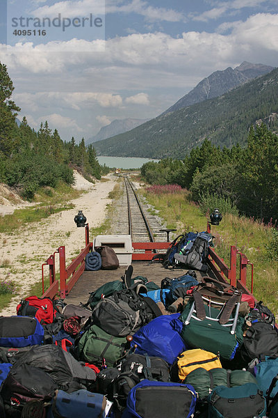 Der Zug von Bennett nach Skagway Chilkoot Trail Britisch Kolumbien Kanada