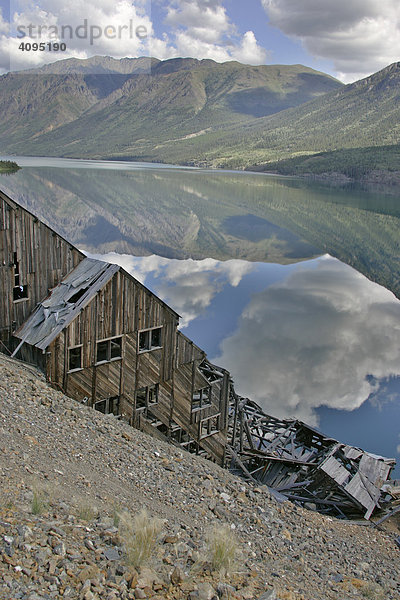 Holzgebäude der Venus Mill  im Prinzip ein Lastenaufzug für die Mine Britisch Kolumbien Kanada