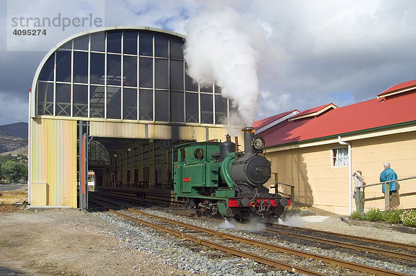 Dampflokomotive der ABT Eisenbahn in Queenstown Tasmanien Australien