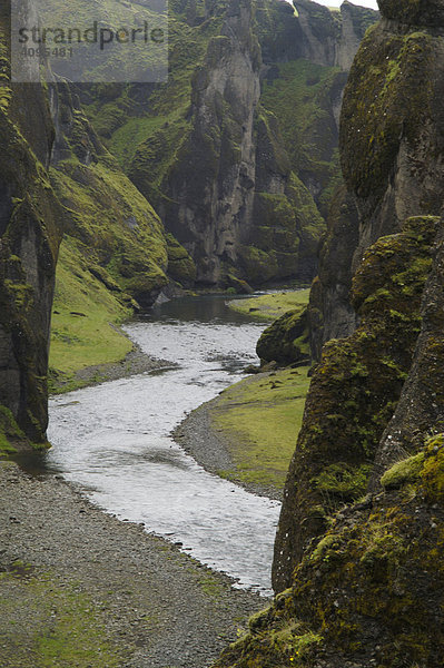 Schlucht Fjathr·rglj_fur KirkjubÊrklaustur Südküste Island