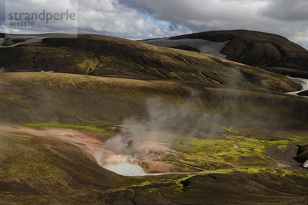 Das Heißquellengebiet Storihver Laugavegur Landmannalaugar Island