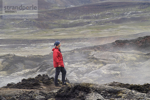 Das Vulkangebiet der Krafla Lavafelder der Ausbrüche in den 80er Jahren M_vatn Nordisland Island