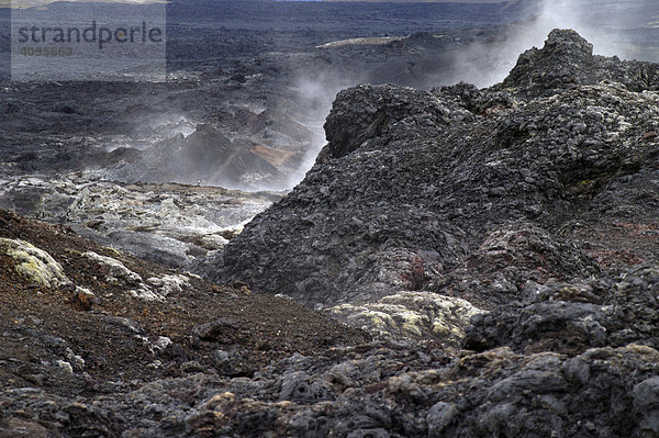 Das Vulkangebiet der Krafla Lavafelder der Ausbrüche in den 80er Jahren M_vatn Nordisland Island