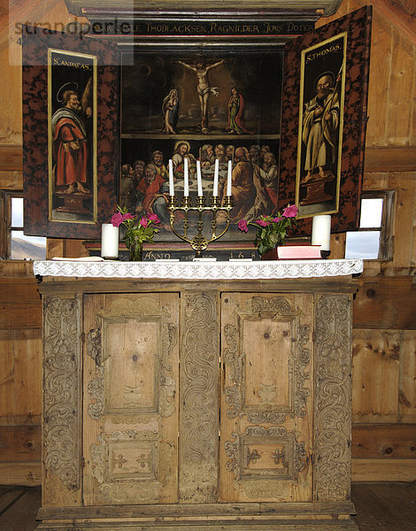 Der Altar der Grafarkirkja Skagi oder Trollhalbinsel Island