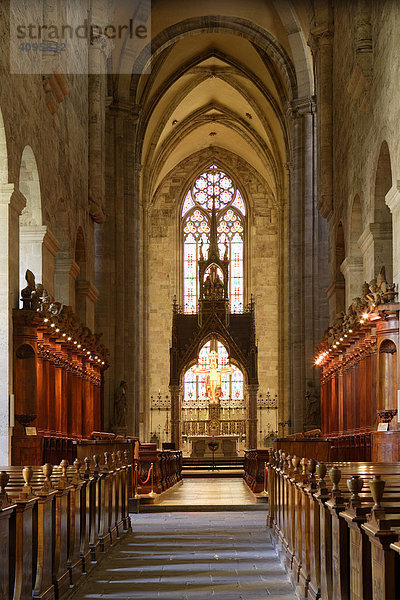 Gotisches Hauptschiff der Stiftskirche von Heiligenkreuz Niederösterreich Österreich