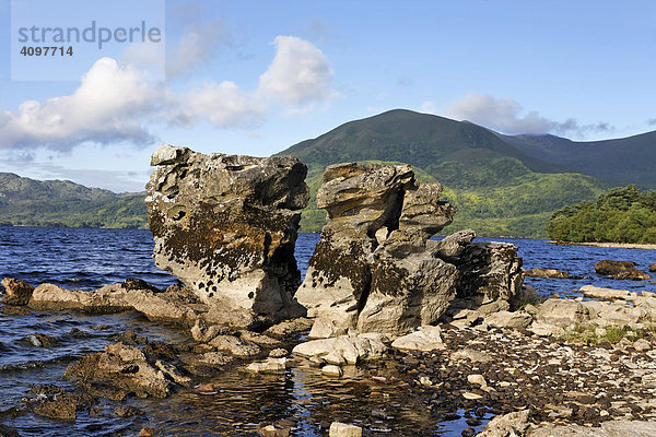 Felsformationen am Loch Lein  Killarney Nationalpark  Irland