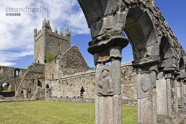 Kreuzgang der Zisterzienser Abtei von Jerpoint  Thomastown  Kilkenny  Irland