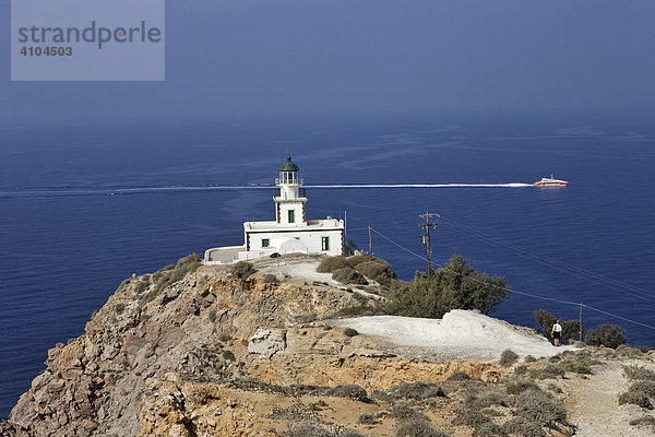 Der Leuchtturm Kavos Akrotiri  Oia  Santorin  Griechenland