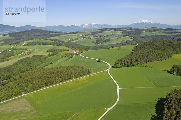 Luftaufnahme von Feldern  Bucklige Welt  Niederösterreich  Österreich
