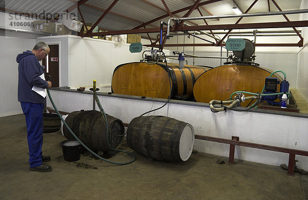 Fässer befüllen  Bowmore Destillerie  Insel Islay  Schottland