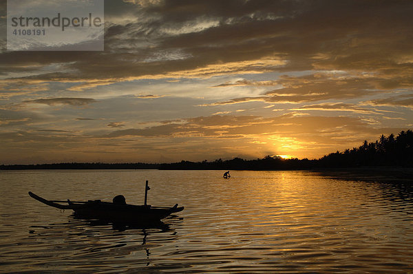 Sonnenaufgang  Fischerboot  Panglao Island  Philippinen