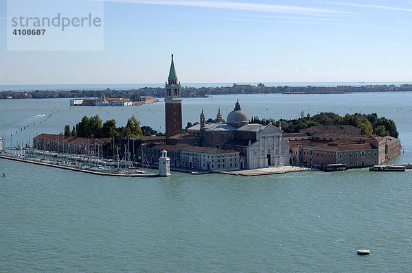 Aussicht vom Campanile  Insel San Giorgio Maggiore  Venedig  Venetien  Italien  Europa