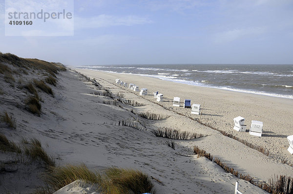 Strand bei Wenningsstedt  Sylt  nordfriesische Insel  Schleswig-Holstein  Deutschland  Europa