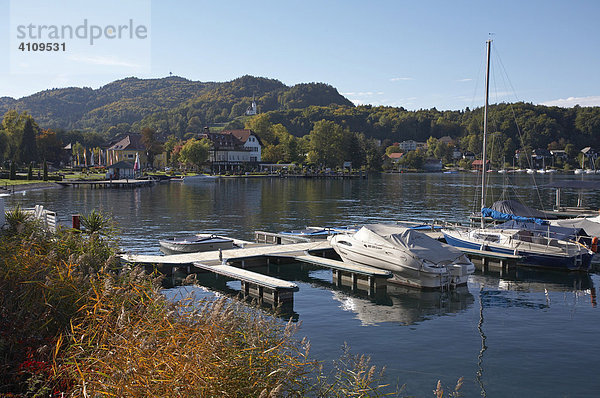 Bootanlegestelle in Reifnitz im Spätsommer  Wörthersee  Kärnten  Österreich