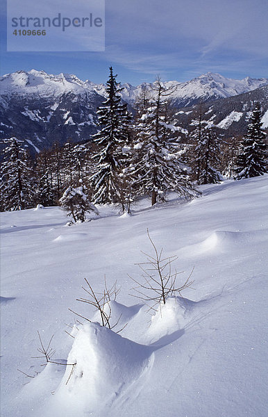 Winterlandschaft am Stubeck  Hohe Tauern  Kärnten  Österreich