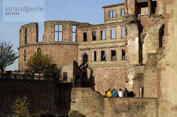 Heidelberger Schloss  Schlossgraben  Ruinen Heidelberg Baden-Württemberg Deutschland