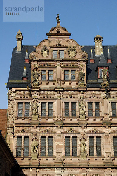 Heidelberger Schloss  Schlosshof Friedrichsbau Heidelberg Baden-Württemberg Deutschland