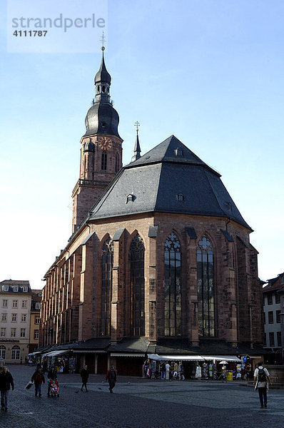 Heiliggeistkirche Rathausplatz Heidelberg Baden-Württemberg Deutschland