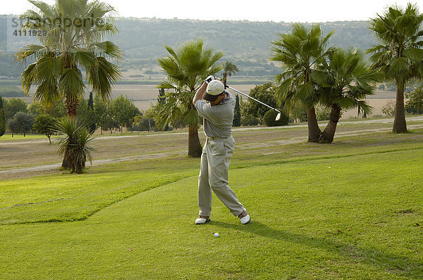 Golfspieler  Golfplatz  Reserva Rotana  Manacor  Mallorca  Balearen  Spanien